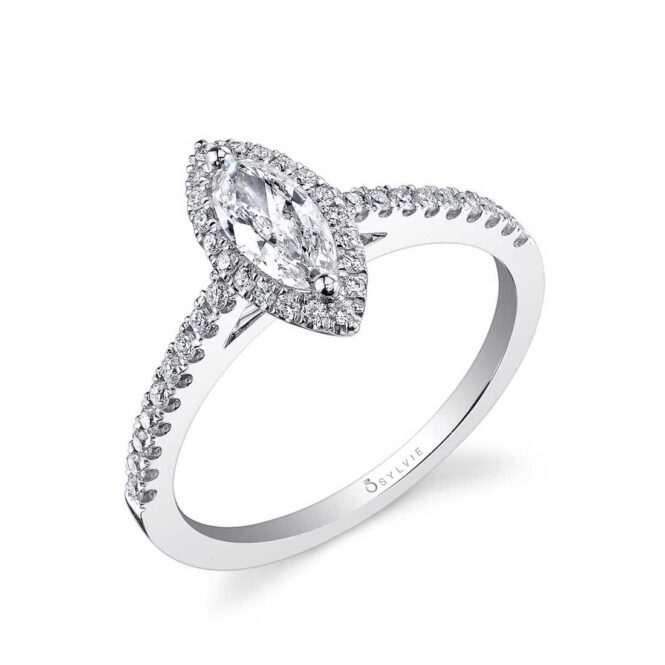 Profile Image of a Round Halo Engagement Ring