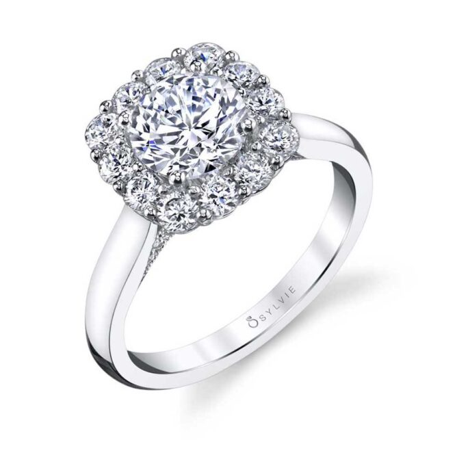 Modern Halo Engagement Ring