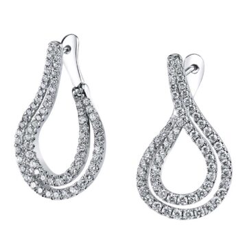 White Gold Modern Diamond Hoop Earrings