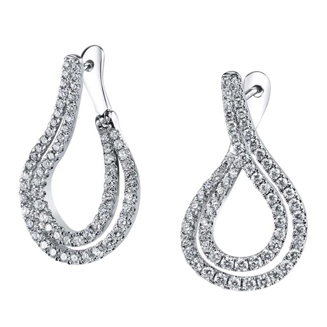 Modern Diamond Hoop Earrings