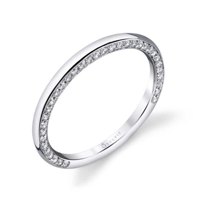 Modern Wedding Band in White Gold