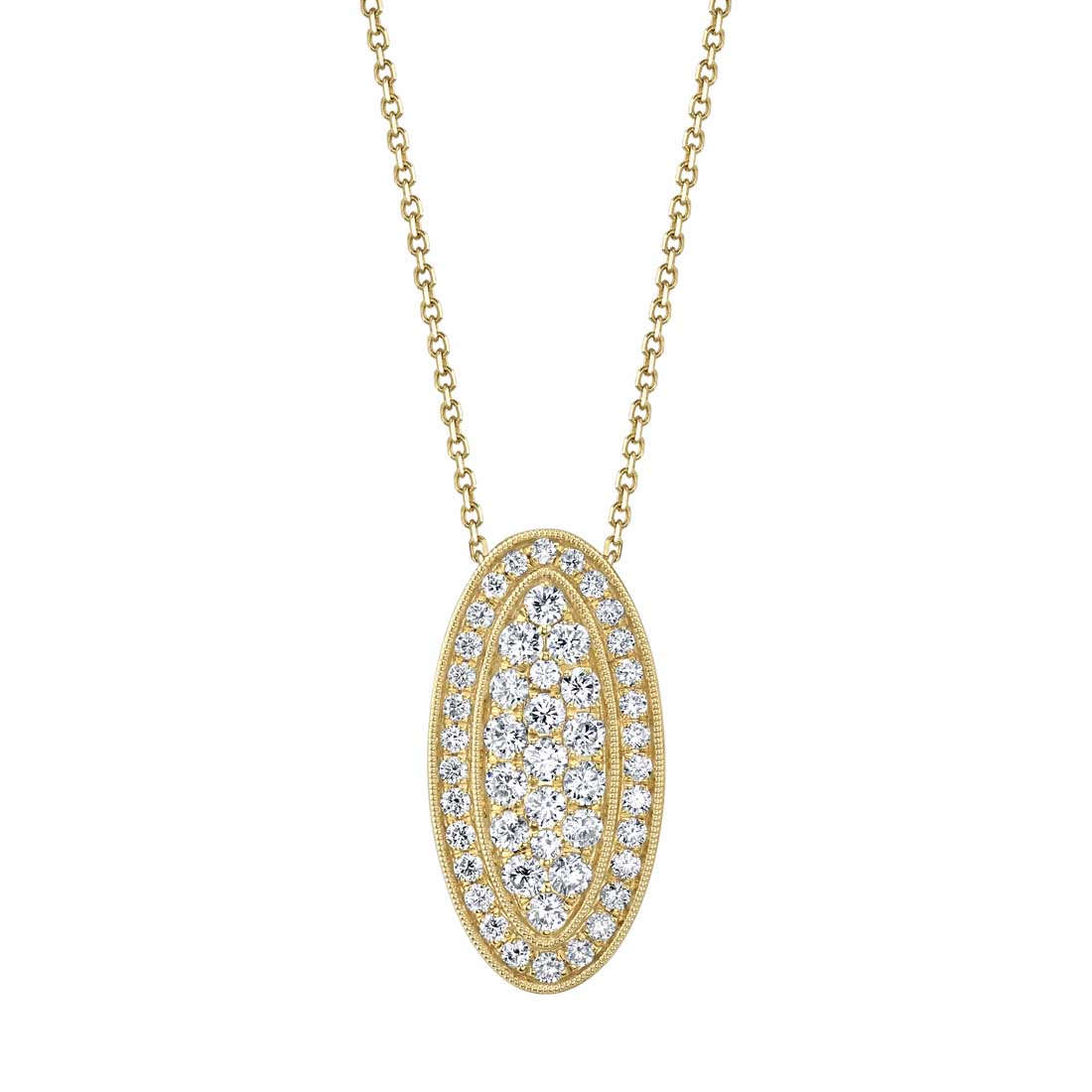 Oval Shaped Pendant in Yellow Gold