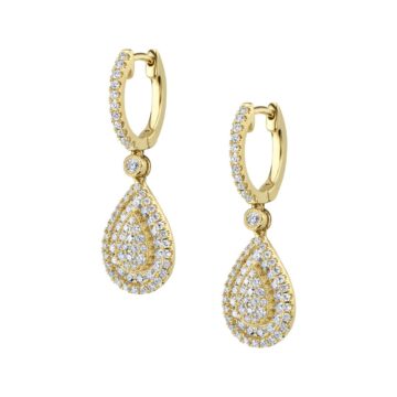 White Gold Yellow Gold Diamond Earrings