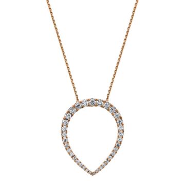 White Gold Rose Gold Diamond Teardrop Necklace
