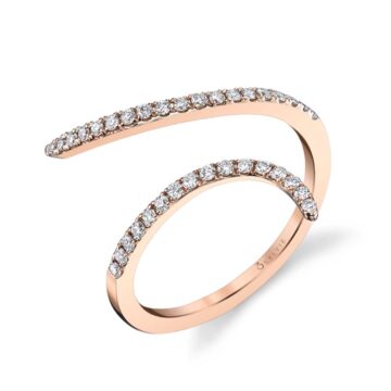 White Gold Free Form Rose Gold Diamond Ring