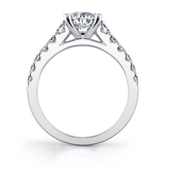 White Gold Round Cut Classic Diamond Engagement Ring - Luna