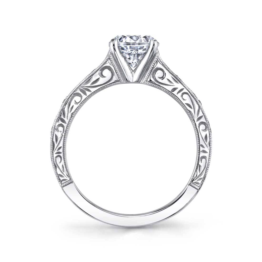 Hand Engraved Vintage Inspired Engagement Ring