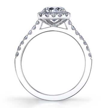 White Gold Cushion Cut Engagement Ring with Halo - Emma