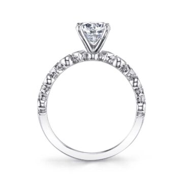 White Gold Round Cut Stackable Engagement Ring - Bellamy