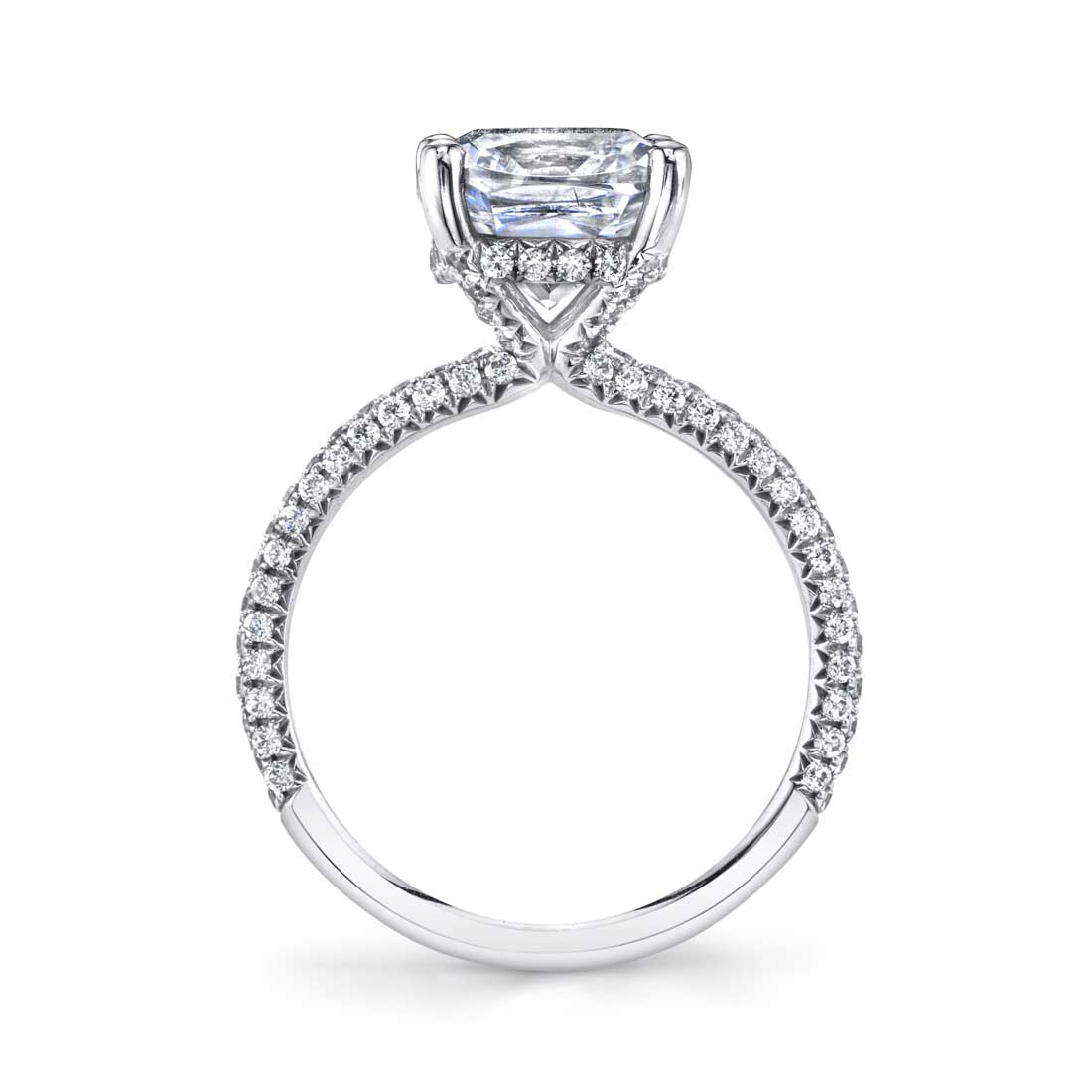 Pave Solitaire Engagement Ring