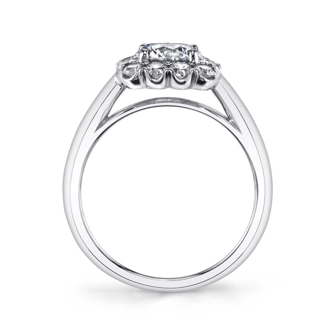 Round Cut Classic Halo Engagement Ring - Chloe