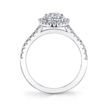 White Gold Oval Cut Engagement Ring with Halo - Aaliyah