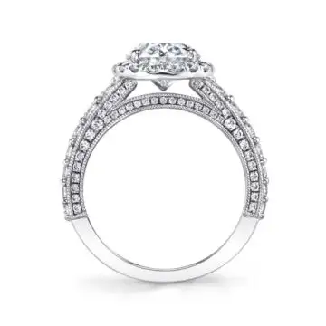 White Gold Oval Cut Engagement Ring - Josephine