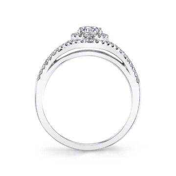 White Gold Oval-Shaped Double Halo Engagement Ring - Poppy