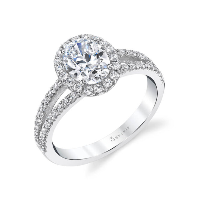 Oval Cut Split Shank Engagement Ring - Grazielle