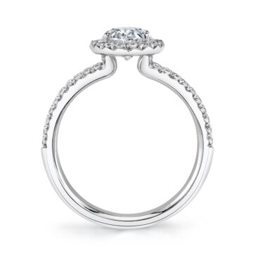 White Gold Oval Cut Split Shank Engagement Ring - Grazielle
