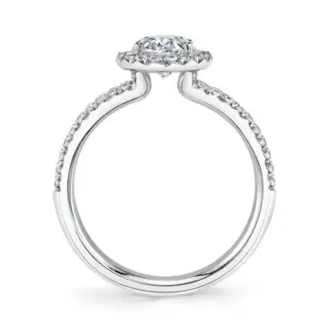 White Gold Oval Cut Split Shank Engagement Ring - Grazielle