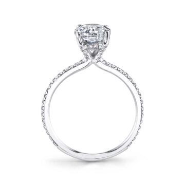 White Gold Oval Cut Classic Engagement Ring - Maryam