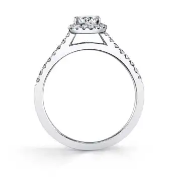 White Gold Classic Petite Pear Shaped Engagement Ring with Halo - Jenny