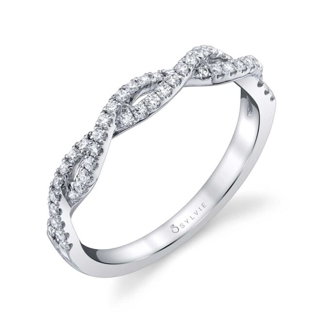 Round Cut Spiral Wedding Band - Maeve