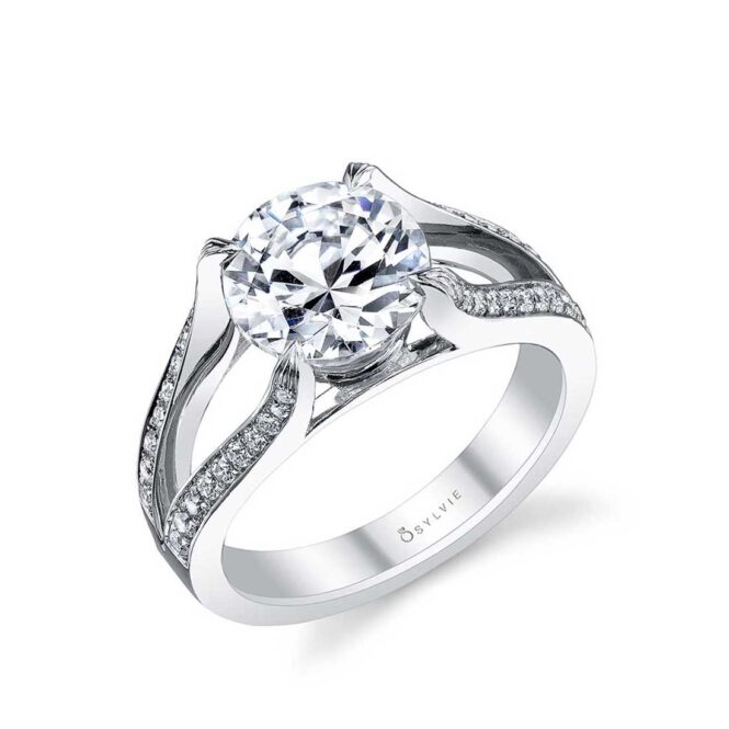 Round Split Shank Engagement Ring