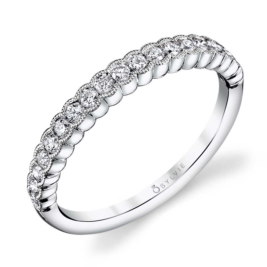 White Gold Stackable Wedding Band