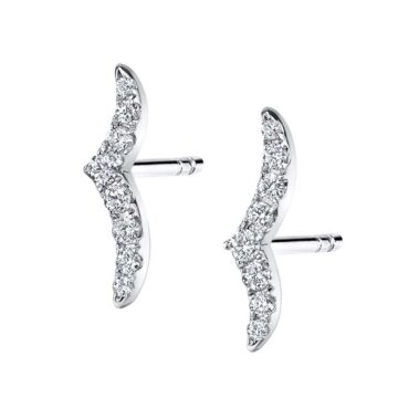 White Gold Unique Diamond Ear Climbers