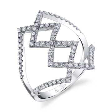 White Gold Unique Diamond Fashion Ring
