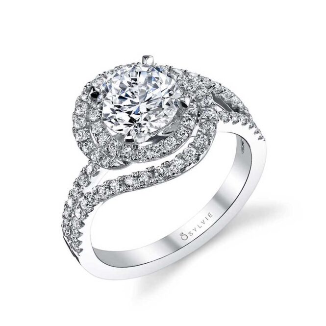 Unique Double Halo Engagement Ring