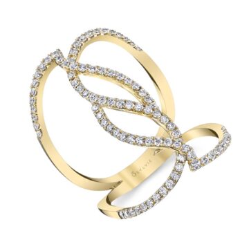 White Gold Unique Yellow Gold Diamond Ring