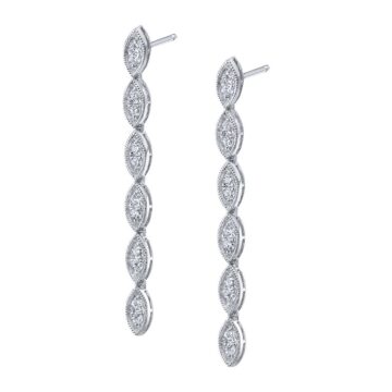 White Gold Vintage Diamond Earrings