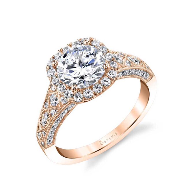 Cushion cut engagement ring