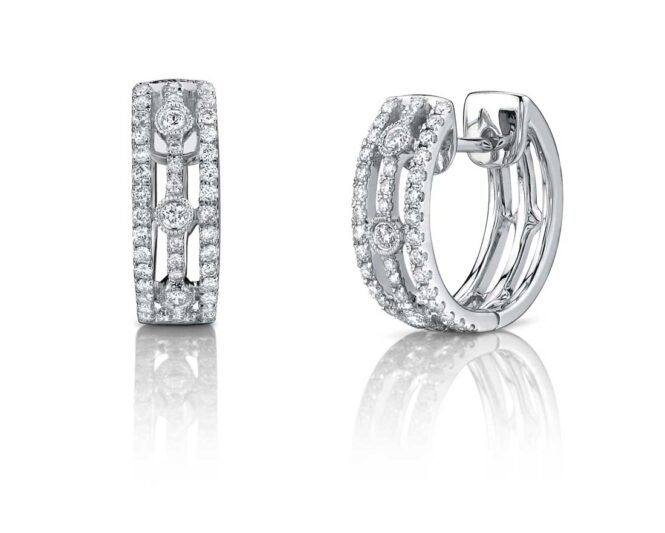 White Gold Diamond Hoop Earrings