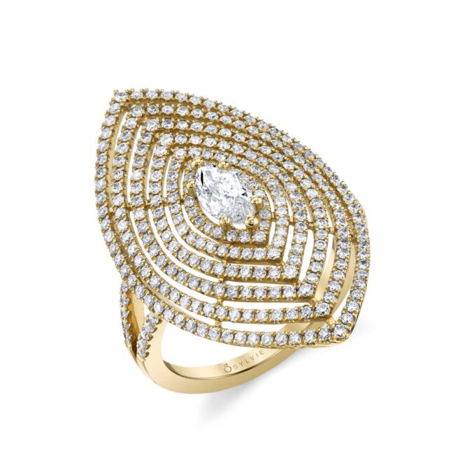 Unique Yellow Gold Diamond Ring 
