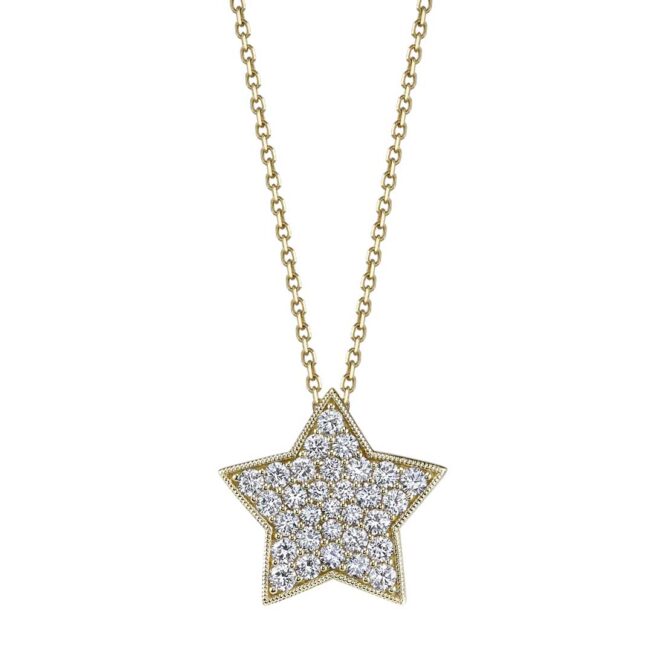 Yellow Gold Diamond Star Necklace