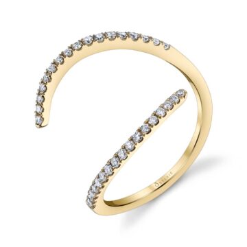 White Gold Yellow Gold Free Form Diamond Ring