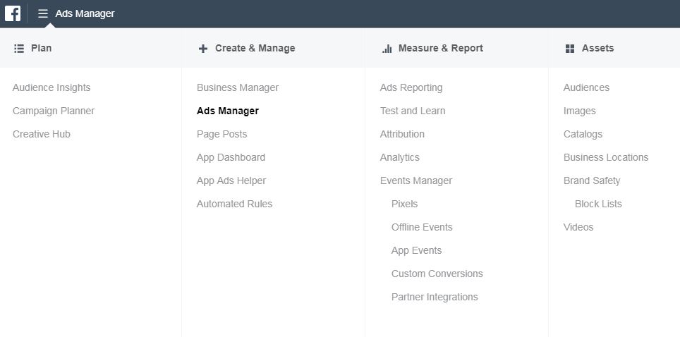 facebook ads manager