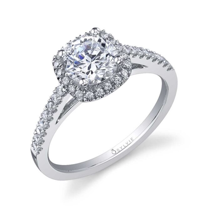 Cushion Cut Engagement Ring with Halo