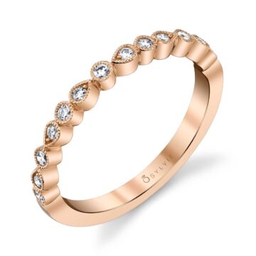White Gold Delicate Stackable Wedding Band - Eugenie