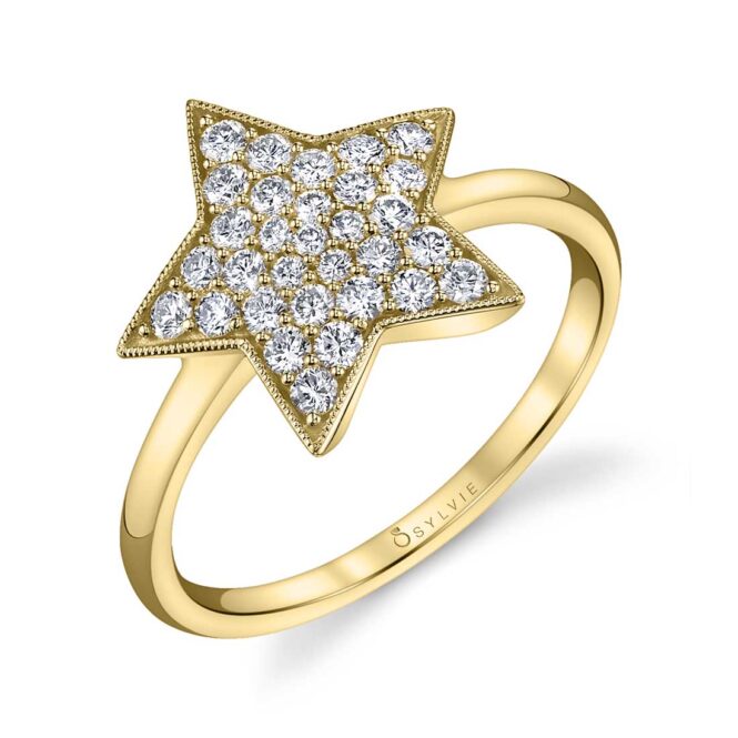 Yellow Gold Diamond Star Ring