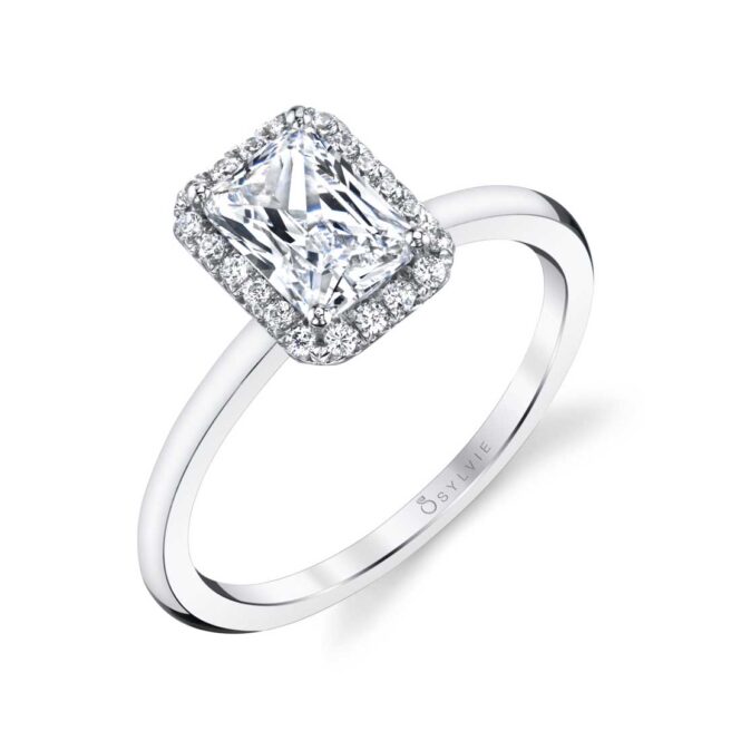 Princess Cut Halo Diamond Engagement Ring - Gregory Jewellers