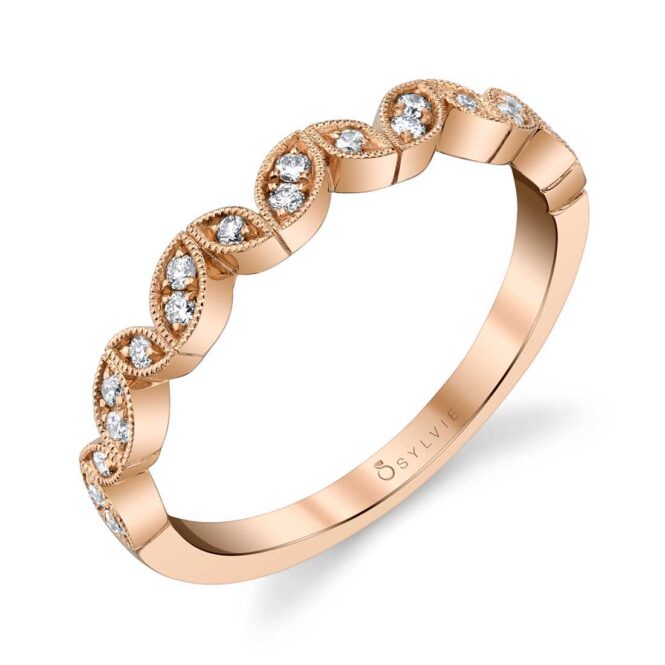 Marquise Shaped Rose Gold Stackable Band