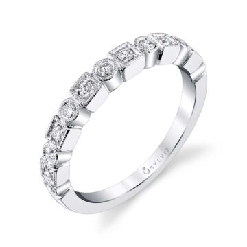 White Gold Modern Stackable Band - Jasmeen