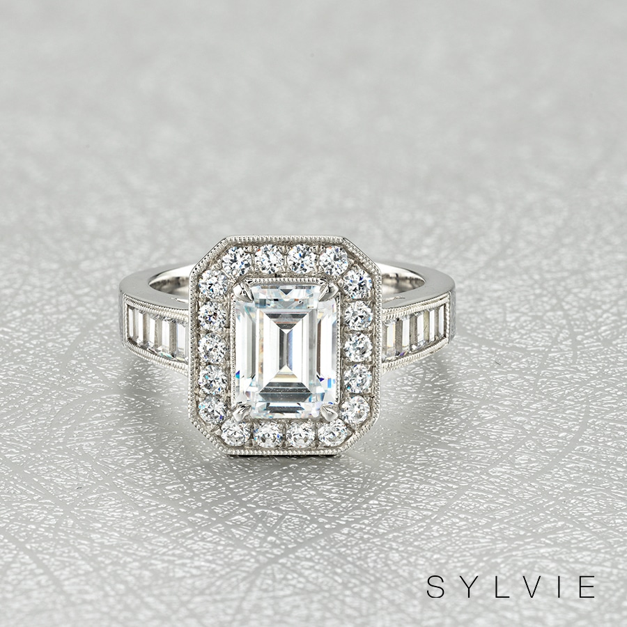 emerald cut vintage engagement ring