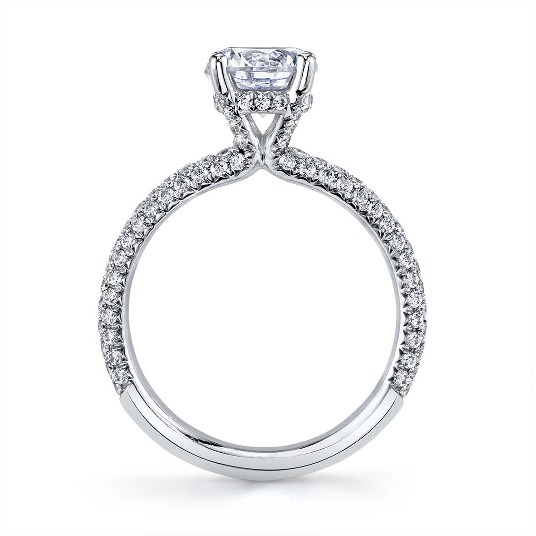 Emerald Cut Classic Pave Engagement Ring - Jayla - Sylvie Jewelry