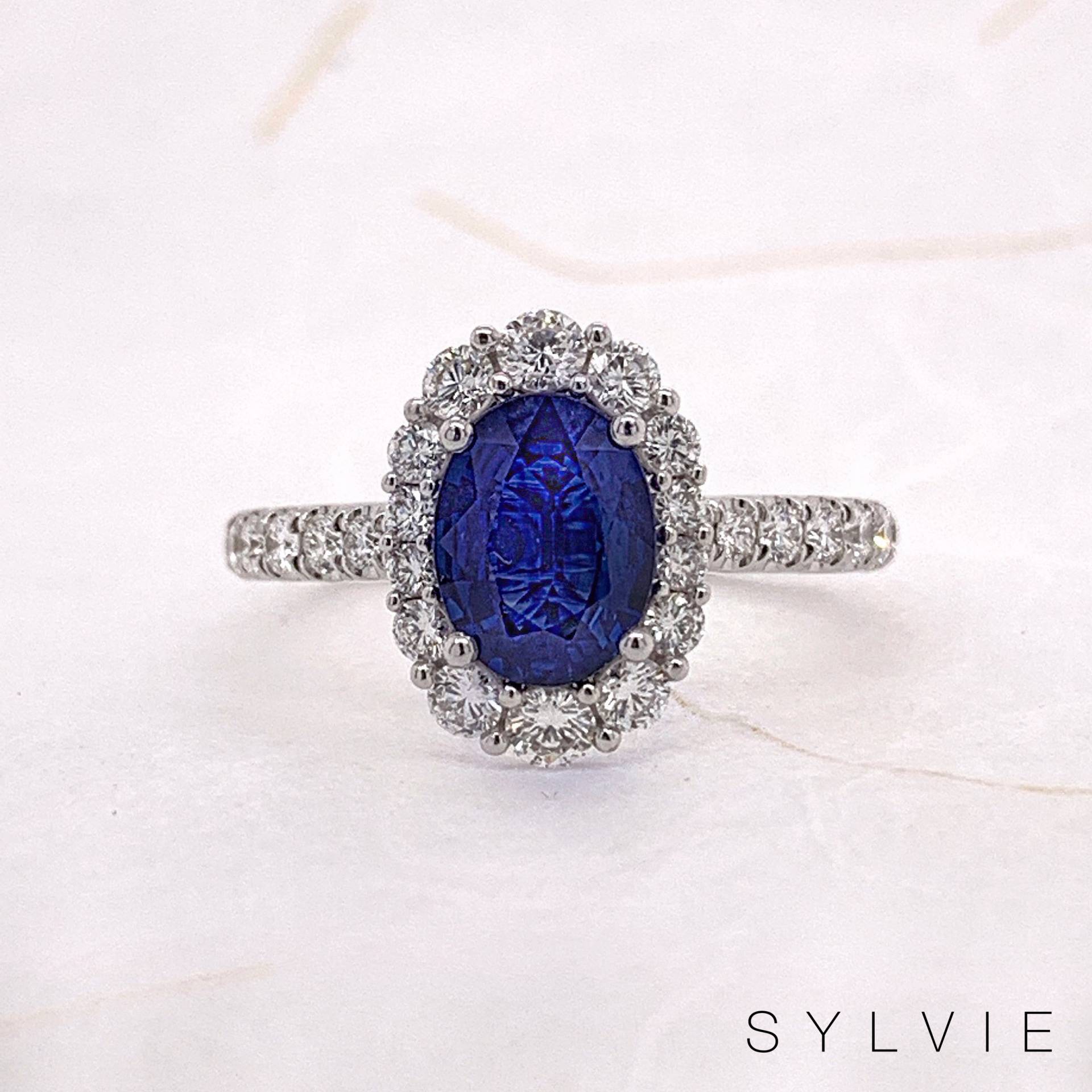 sapphire oval cut engagement ring S1848