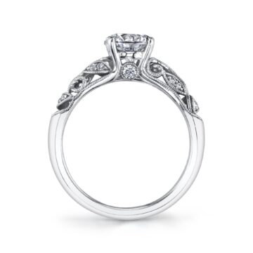 White Gold Oval Cut Modern Vintage Engagement Ring - Roial