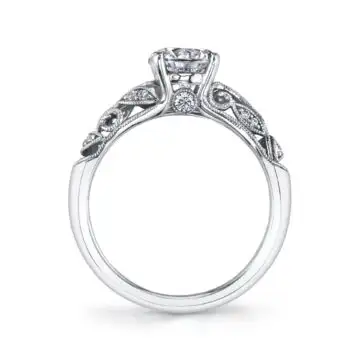 White Gold Oval Cut Modern Vintage Engagement Ring - Roial