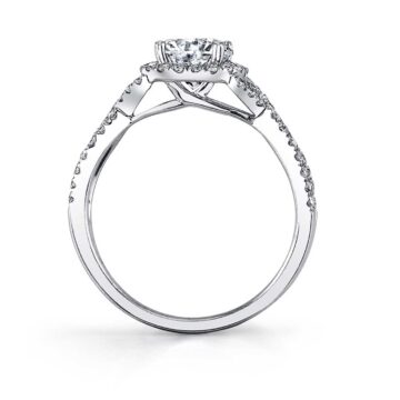 White Gold Unique Marquise Engagement Ring - Jocelina
