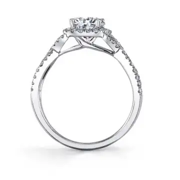 White Gold Unique Marquise Engagement Ring - Jocelina